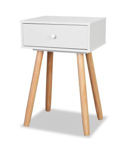 vidaXL Comodini Set 2 pz in Massello di Pino Bianchi 40x30x61 cm - Design Retr - Perfetti per Camera da Letto e Soggiorno