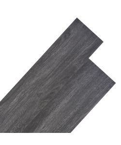 Listoni Pavimenti Non Autoadesivi PVC 5,26 mq 2 mm Nero Bianco