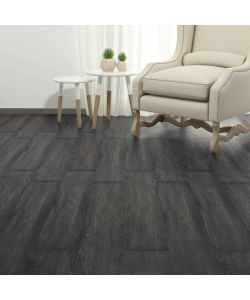 Listoni Pavimenti Non Autoadesivi PVC 5,26 mq 2 mm Nero Bianco