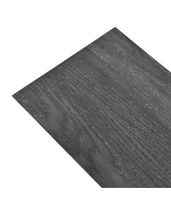 Listoni Pavimenti Non Autoadesivi PVC 5,26 mq 2 mm Nero Bianco