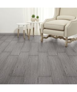 Listoni Pavimenti Non Autoadesivi PVC 5,26mq 2mm Grigio Scuro