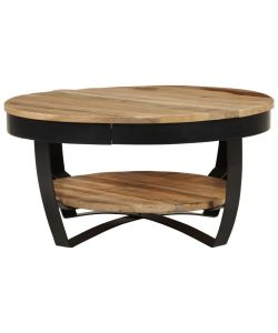 Tavolino da Caff in Legno Massello Grezzo di Mango 65x32 cm