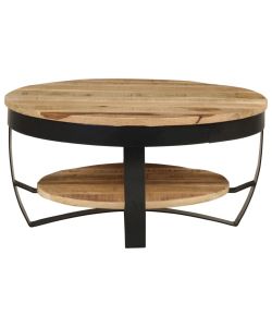 Tavolino da Caff in Legno Massello Grezzo di Mango 65x32 cm