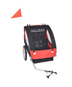 Rimorchio da Bici per Bambini Rosso e Nero 30 kg