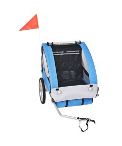 Rimorchio da Bici per Bambini Grigio e Nero 30 kg