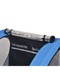 Rimorchio da Bici per Bambini Grigio e Nero 30 kg