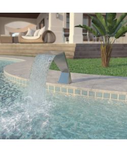 Fontana per Piscina in Acciaio Inossidabile 64x30x52 cm Argento