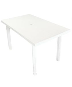 Tavolo da Giardino Bianco 126x76x72 cm in Plastica