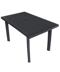 Tavolo da Giardino Antracite 126x76x72 cm in Plastica