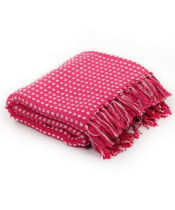 Copriletto in Cotone Motivo a Quadri 125x150 cm Rosa