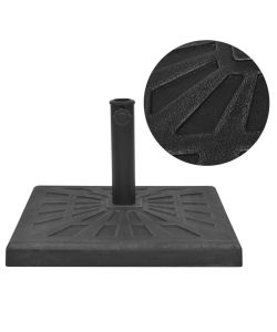 Base per Parasole Quadrata in Resina Nera 12 kg