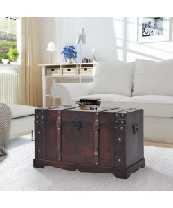 vidaXL Baule Vintage in Legno - Stile Antico Marrone 66x38x40 cm