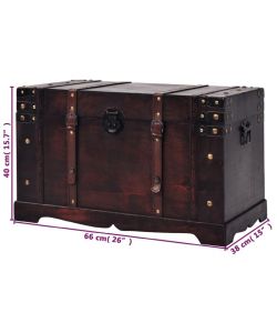 vidaXL Baule Vintage in Legno - Stile Antico Marrone 66x38x40 cm