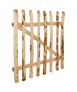 Cancello Singolo per Recinzione in Legno di Nocciolo 100x90 cm