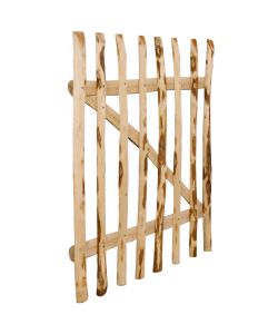 Cancello Singolo per Recinzione in Legno di Nocciolo 100x120 cm