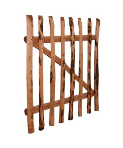 Cancello Singolo per Recinzione in Legno di Nocciolo 100x100 cm 142596