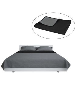 Copriletto Double-Face Trapuntato 220x240 cm Grigio e Nero