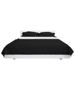 Copriletto Double-Face Trapuntato 220x240 cm Nero e Bianco