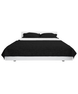 Copriletto Double-Face Trapuntato 230x260 cm Nero e Bianco