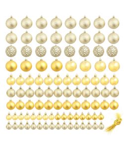 Set Palline di Natale 100 pz 3/4/6 cm Oro