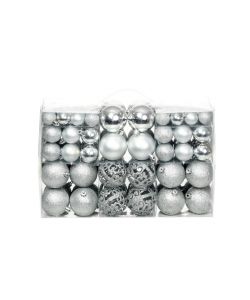 Set Palline di Natale 100 pz 3/4/6 cm Argento