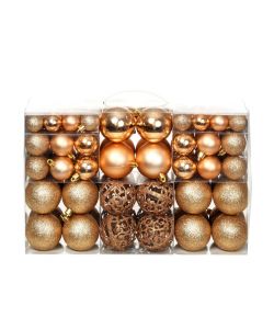 Set Palline di Natale 100 pz 3/4/6 cm Rosa/Oro