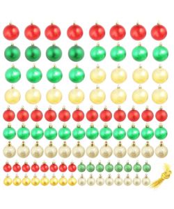 Palline di Natale 100 pz Rosso/Oro/Verde