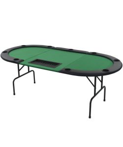 Tavolo da Poker Piegabile in 3 per 9 Giocatori Ottagonale Verde