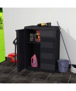 Armadietto da Giardino con 1 Ripiano Nero