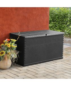 Baule da Giardino Antracite 120x56x63 cm in Rattan PP