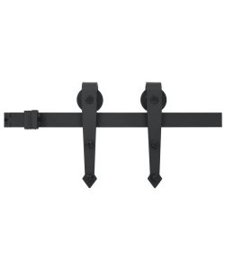 Kit di Binari per Porte Scorrevoli 183 cm Acciaio Nero