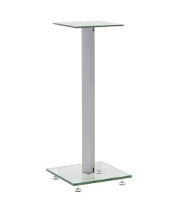Supporti per Altoparlanti 2pz Vetro Temperato 1 Colonna Argento