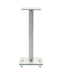 Supporti per Altoparlanti 2pz Vetro Temperato 1 Colonna Argento