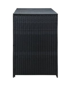 Copribidone Doppio per Spazzatura Polyrattan Nero 148x80x111 cm