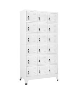 vidaXL Armadietto a Chiave 18 Scomparti Metallo Grigio 90x40x180 cm - Ideale per Spogliatoi Sportivi e Aziendali
