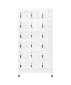 vidaXL Armadietto a Chiave 18 Scomparti Metallo Grigio 90x40x180 cm - Ideale per Spogliatoi Sportivi e Aziendali