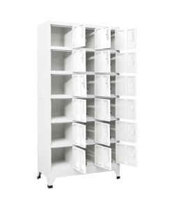 vidaXL Armadietto a Chiave 18 Scomparti Metallo Grigio 90x40x180 cm - Ideale per Spogliatoi Sportivi e Aziendali