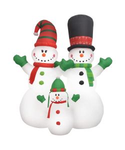 Famiglia Pupazzi di Neve Natalizi Gonfiabili con LED IP44 240cm