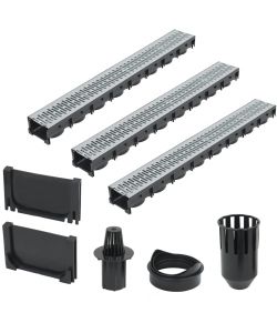Canalette di Drenaggio 3 pz Acciaio Zincato 3 m