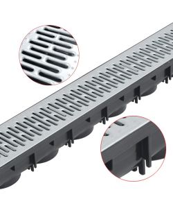 Canalette di Drenaggio 3 pz Acciaio Zincato 3 m