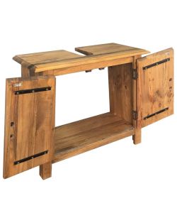 vidaXL Mobile Sottolavabo Bagno Massello di Pino Riciclato 70x32x63cm - Stile Retr - Colore Marrone - Arredo Bagno
