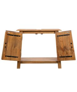 vidaXL Mobile Sottolavabo Bagno Massello di Pino Riciclato 70x32x63cm - Stile Retr - Colore Marrone - Arredo Bagno