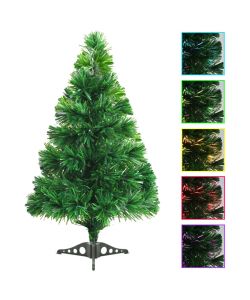 Albero di Natale Artificiale Fibra Ottica 64 cm Verde