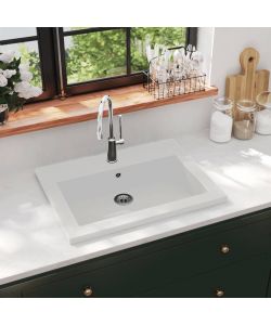 Lavandino in Granito 600x450x120 mm Bianco