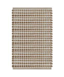 Set Tappeti in Iuta Intrecciati a Mano Naturale e Bianco