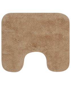 Set Tappetini per Bagno 3 pz in Tessuto Beige