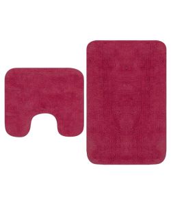 Set Tappetini per Bagno 2 pz in Tessuto Fucsia