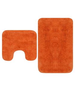 Set Tappetini per Bagno 2 pz in Tessuto Arancione