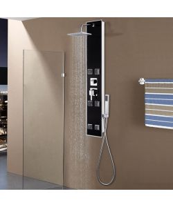 Pannello Doccia in Vetro 18x42,1x120 cm Nero