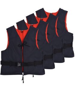 Giubbotti di Salvataggio 4 pz 50 N 50-70 kg Blu Navy
